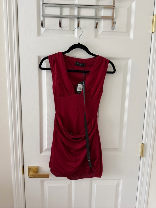 White Fox Boutique Dresses & Skirts - White Fox Boutique Wine Red Draped Mini Dress